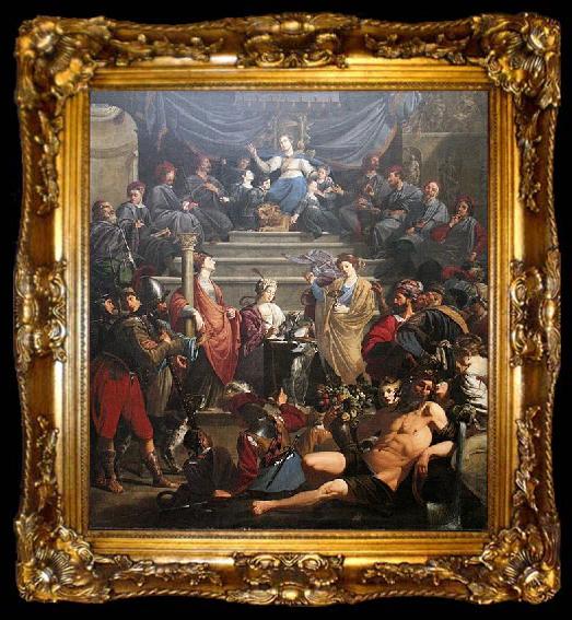 framed  Theodoor Rombouts Allegory of the Court of Justice of Gedele in Ghent, ta009-2